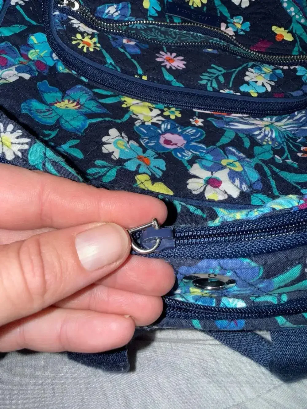 Vera Bradley Quilted Campus Backpack in Moonlight Garden Floral Pattern